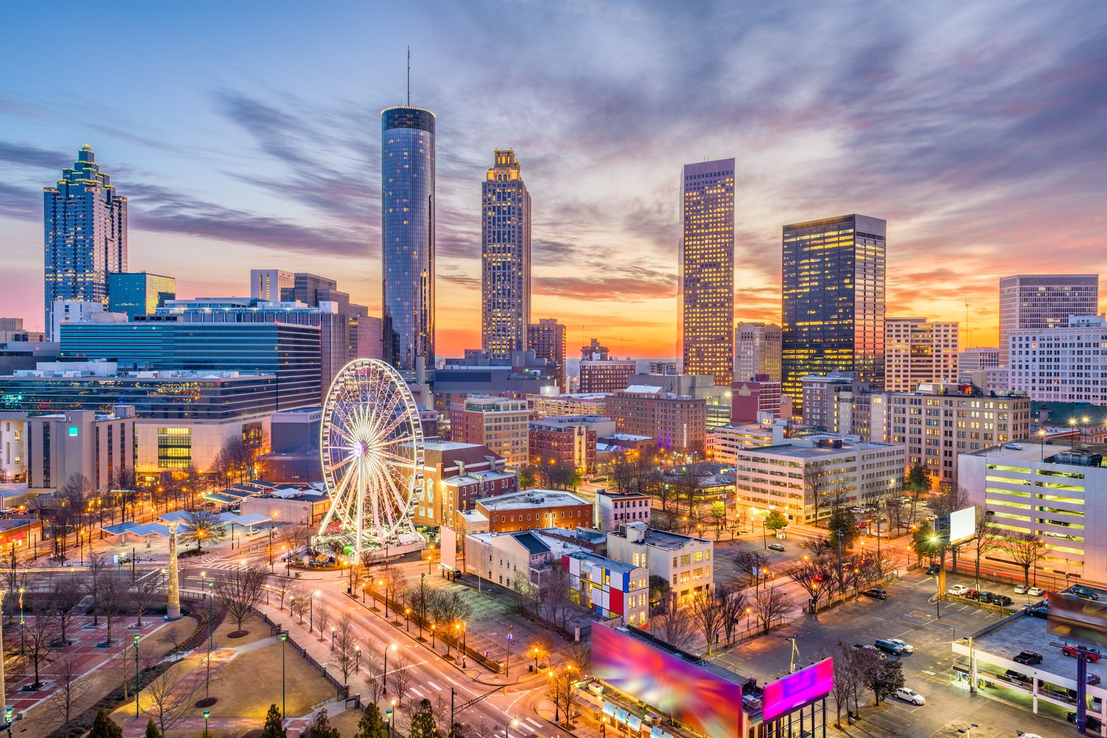 Atlanta skyline at night